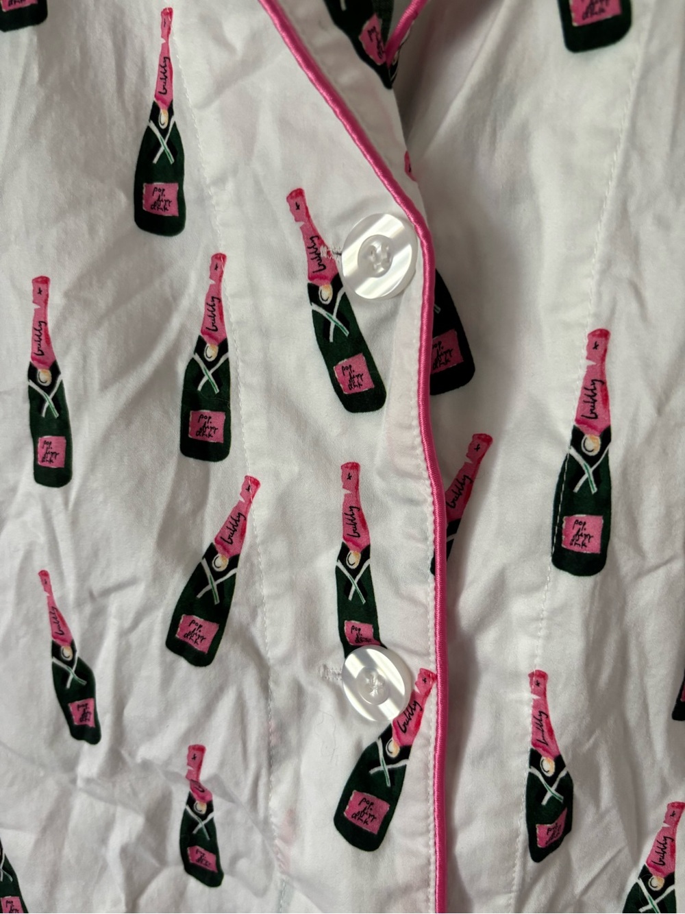 Toss Designs $88 Sleep Tight Champagne Bottle Night Shirt Size L/XL - Picture 4 of 8